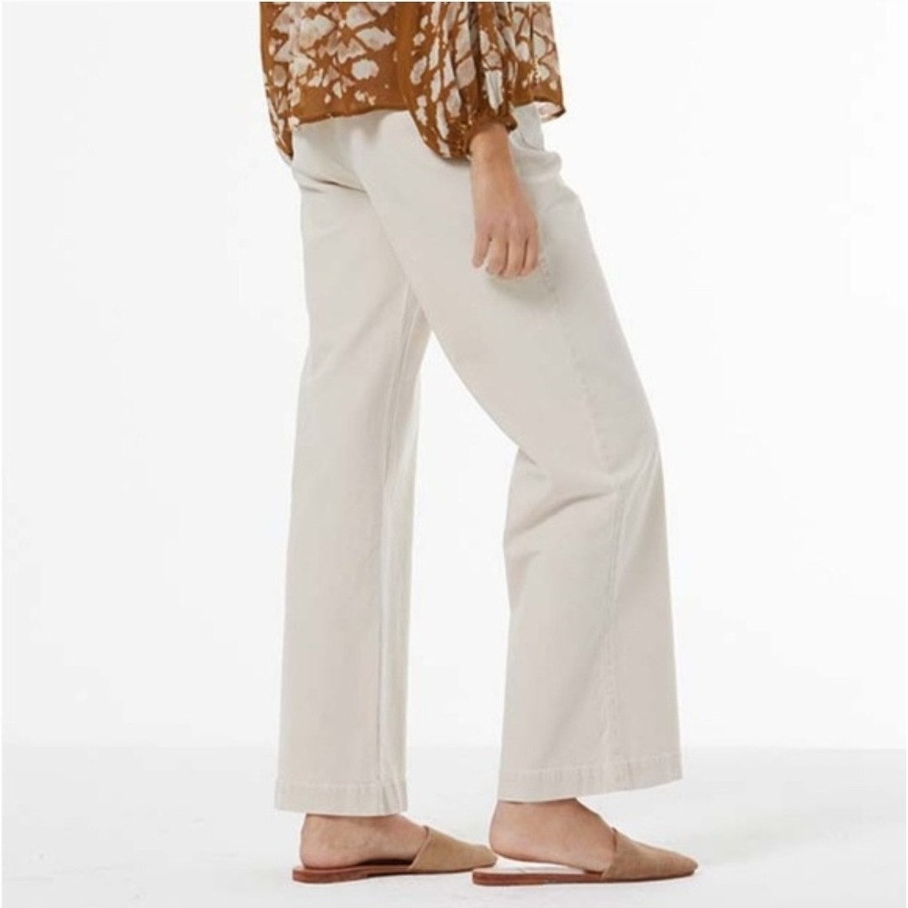 Young Fabulous Broke Ryker Pants Size Medium Beige Wide Leg Neutral Khaki Tan
